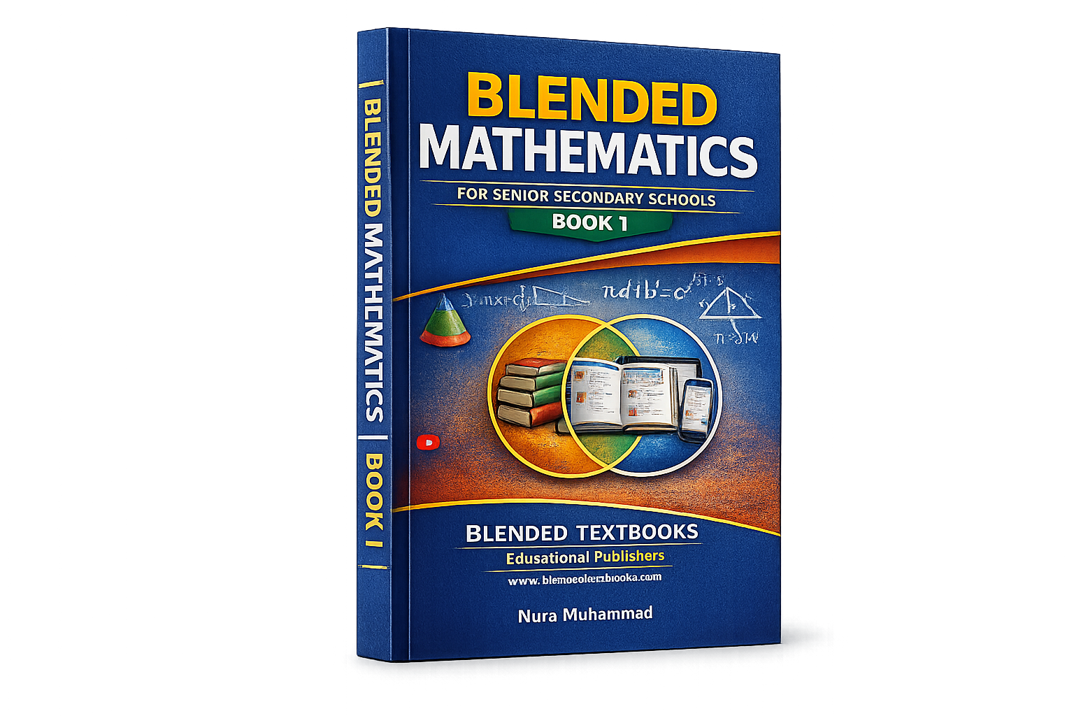 3D cover of the Blended Textbooks mathematics book